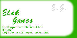 elek gancs business card